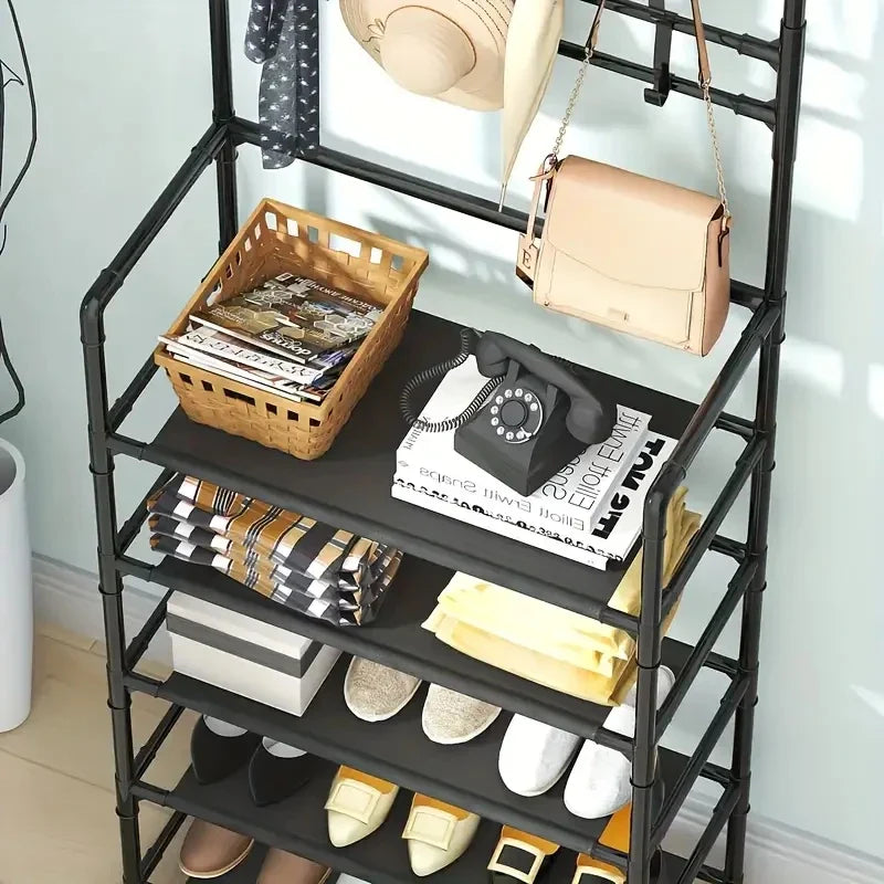 Multifunctional 5-Tier Shoe Rack and clothes hanger Solee Grow