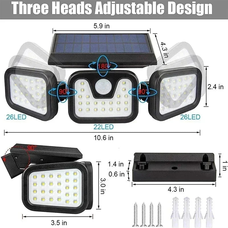 Upgraded Wide-Angle Solar Motion Sensor Light Swilli The Homestead Store