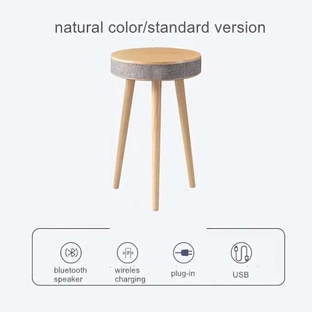 Home Theater HIFI Bluetooth Speaker Wireless Charging Subwoofer Small Round Table HOME & KITCHEN