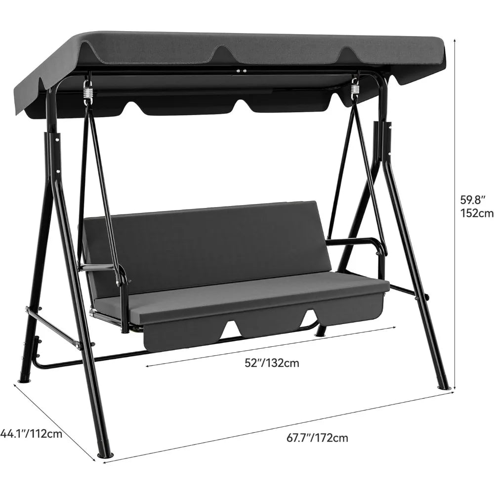 Adjustable Canopy Outside Swing Bench Solee Grow