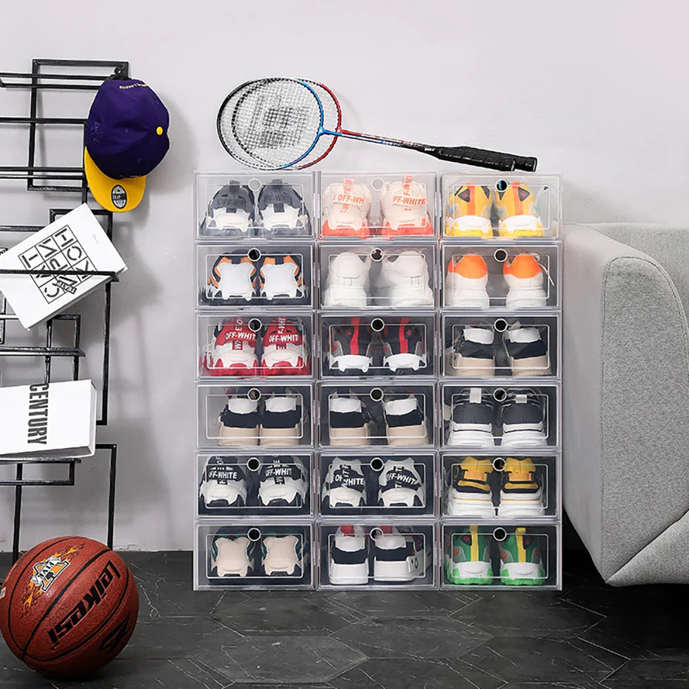 6 Pack Transparent shoe box shoes organizers Solee Grow