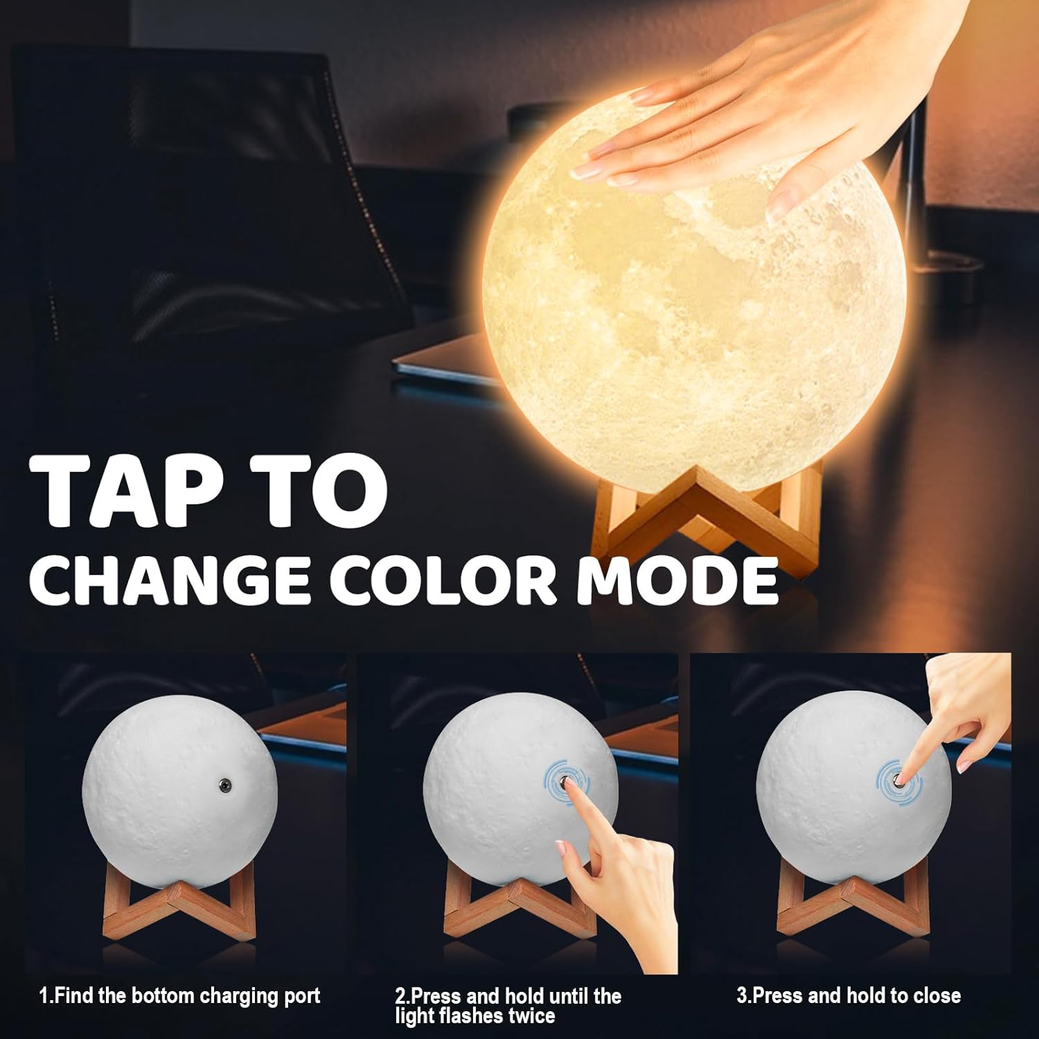 3D Print Moon Lamp HOME & KITCHEN