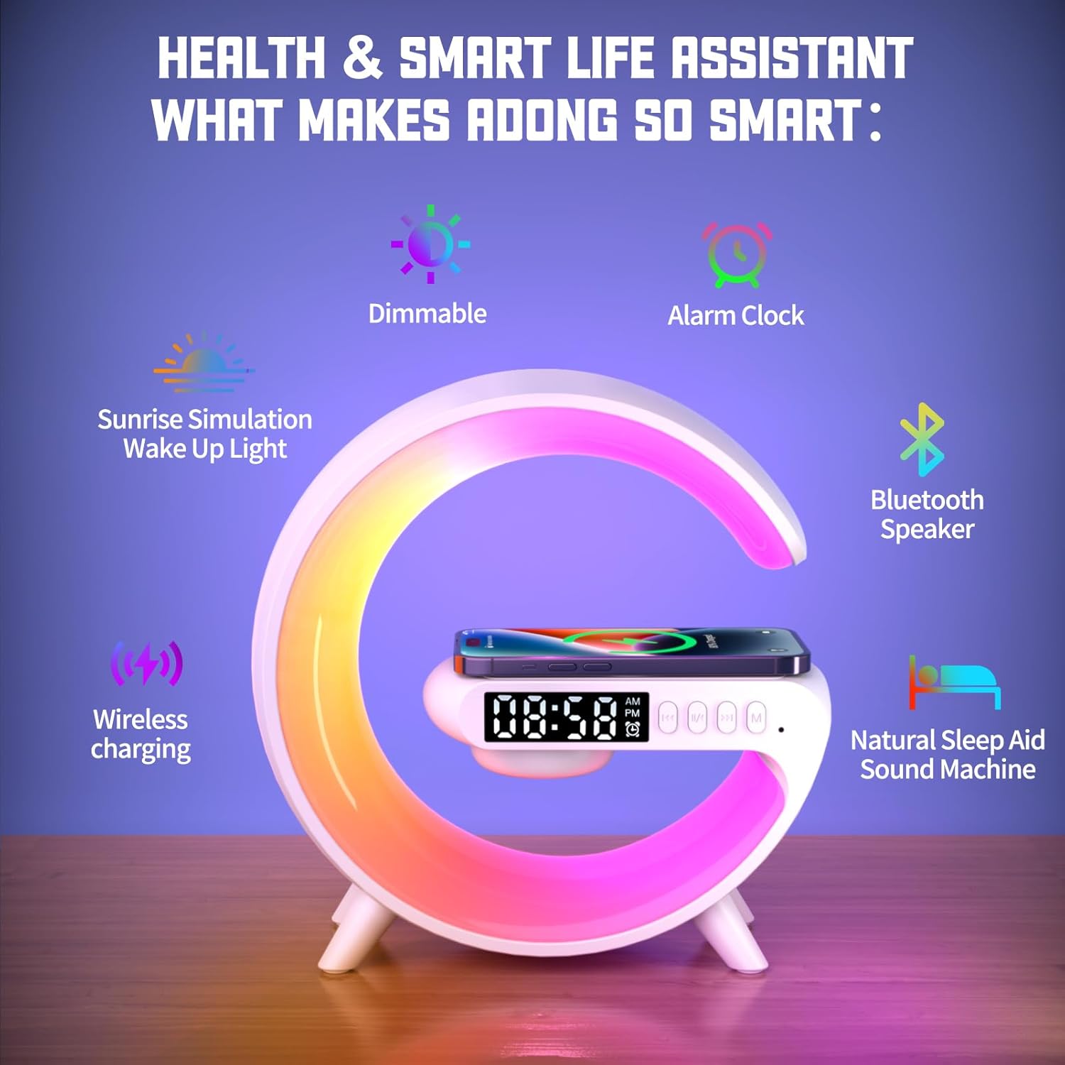LED Smart Bluetooth Table Lamp with Speaker HOME & KITCHEN