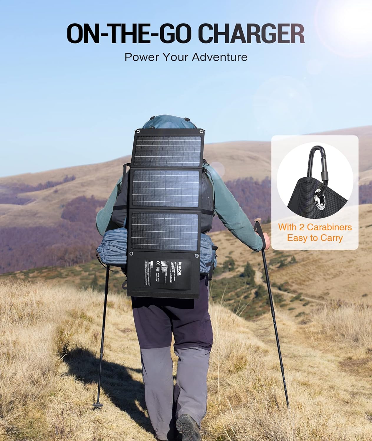 Foldable Solar Panel Charger with USB-C & USB-A Outputs HOME & KITCHEN