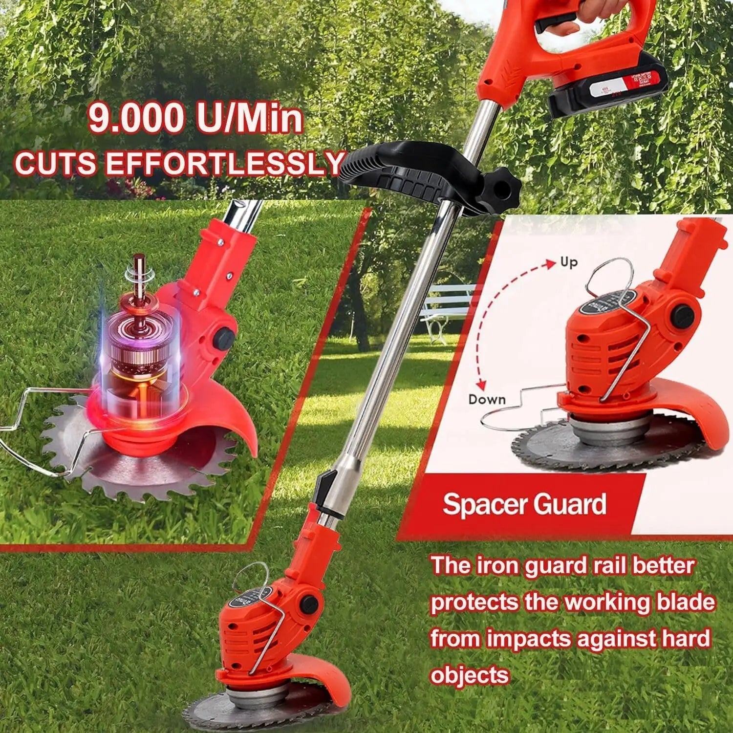 4-in-1 Cordless Mower, Trimmer, Edger (+2 FREE Batteries) Outdoor Tool Box