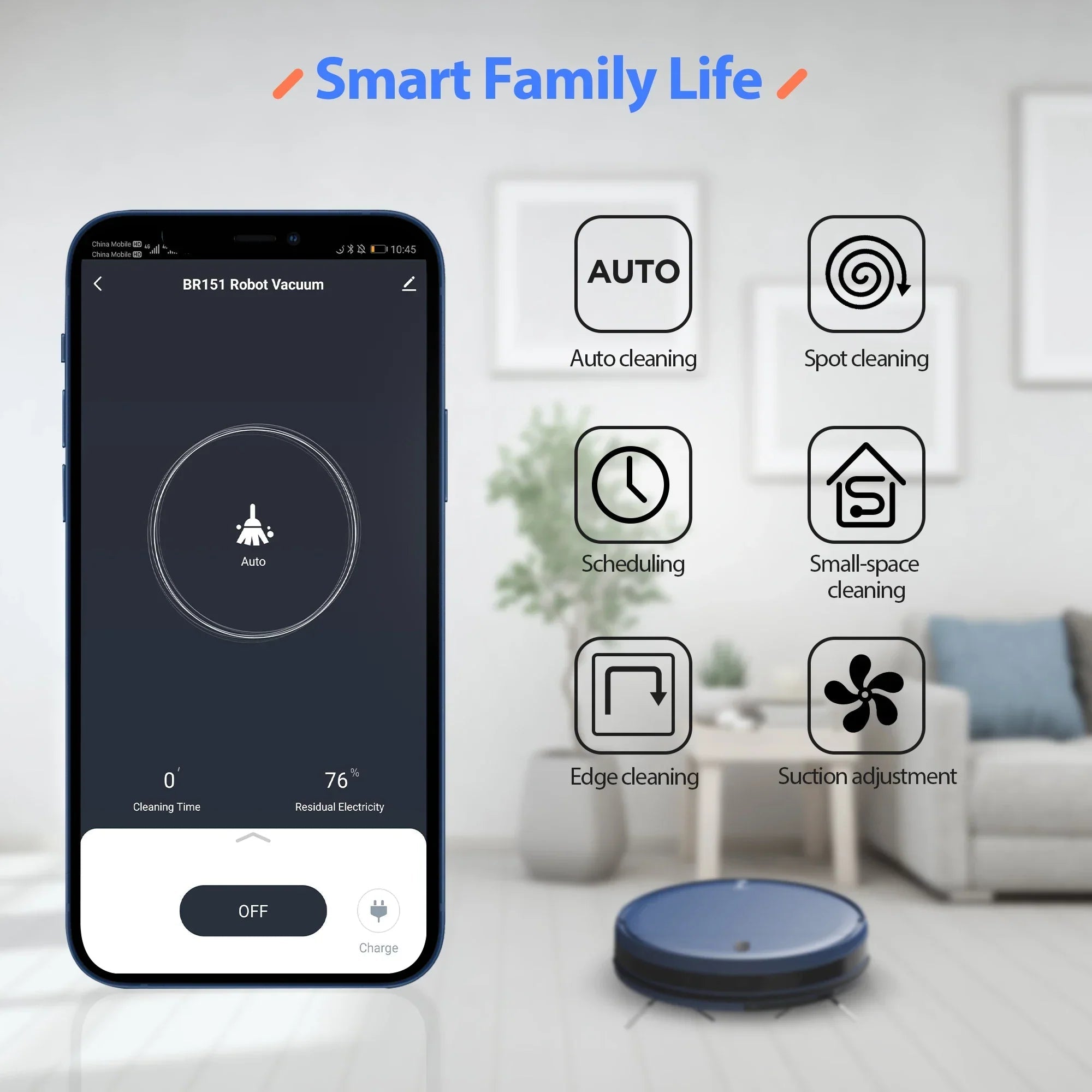 Robot Vacuum Cleaner 4500Pa Smart Home Sweeper Cleaning Machine HOME & KITCHEN
