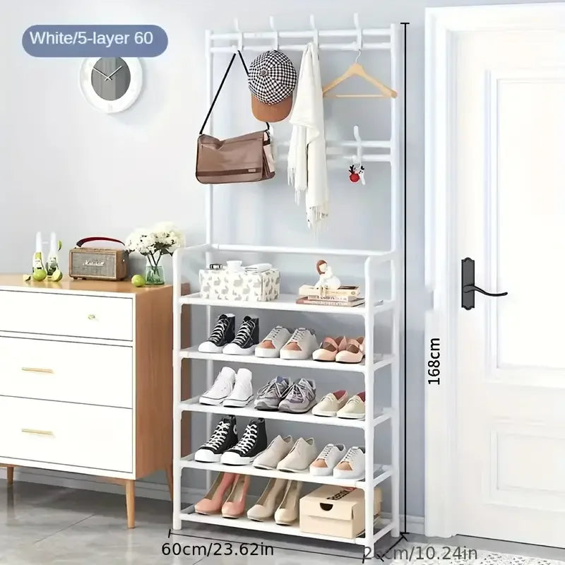 Multifunctional 5-Tier Shoe Rack and clothes hanger Solee Grow