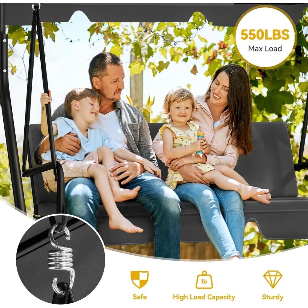Adjustable Canopy Outside Swing Bench Solee Grow