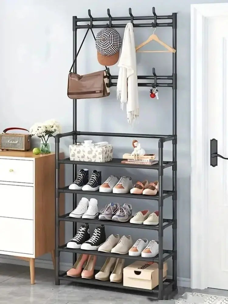 Multifunctional 5-Tier Shoe Rack and clothes hanger Solee Grow