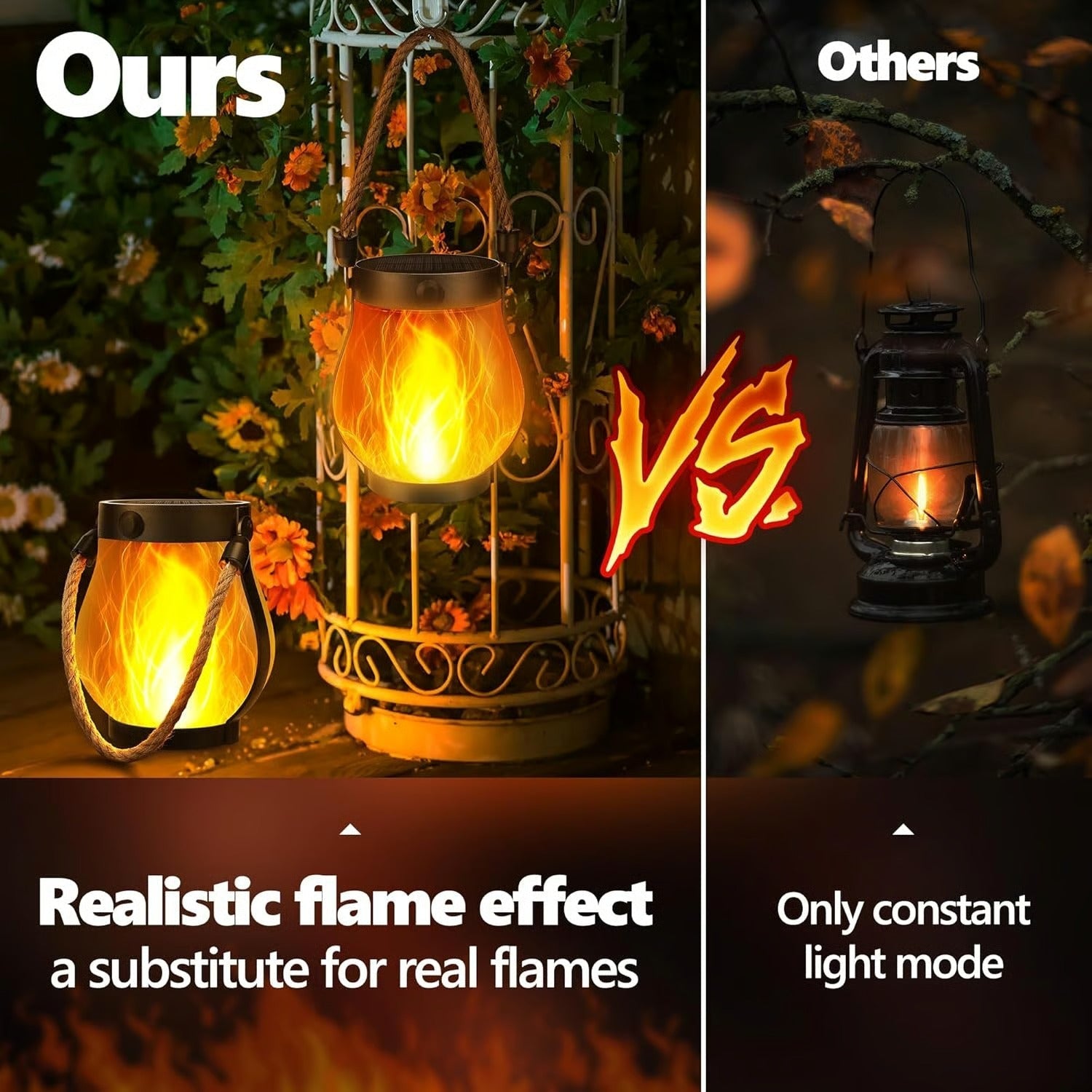 Dancing flame Solar Lantern Outdoor Lights Solee Grow