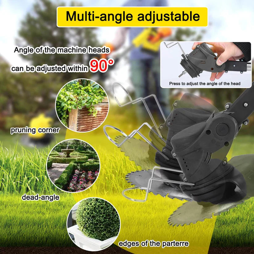 4-in-1 Cordless Mower, Trimmer, Edger (+2 FREE Batteries) Outdoor Tool Box