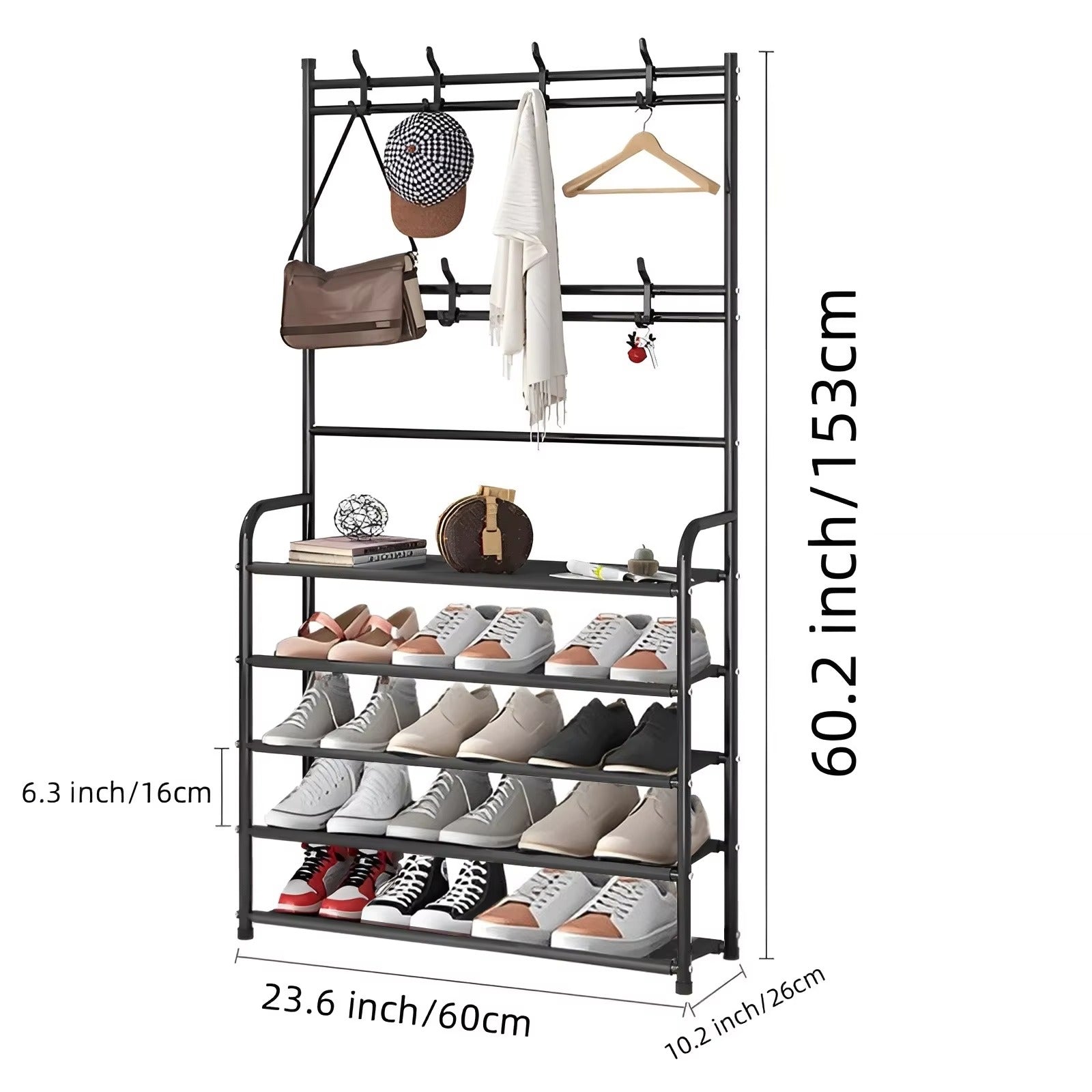 Clothes Hanger & Multi-Layer Shoe Storage Rack HOME & KITCHEN