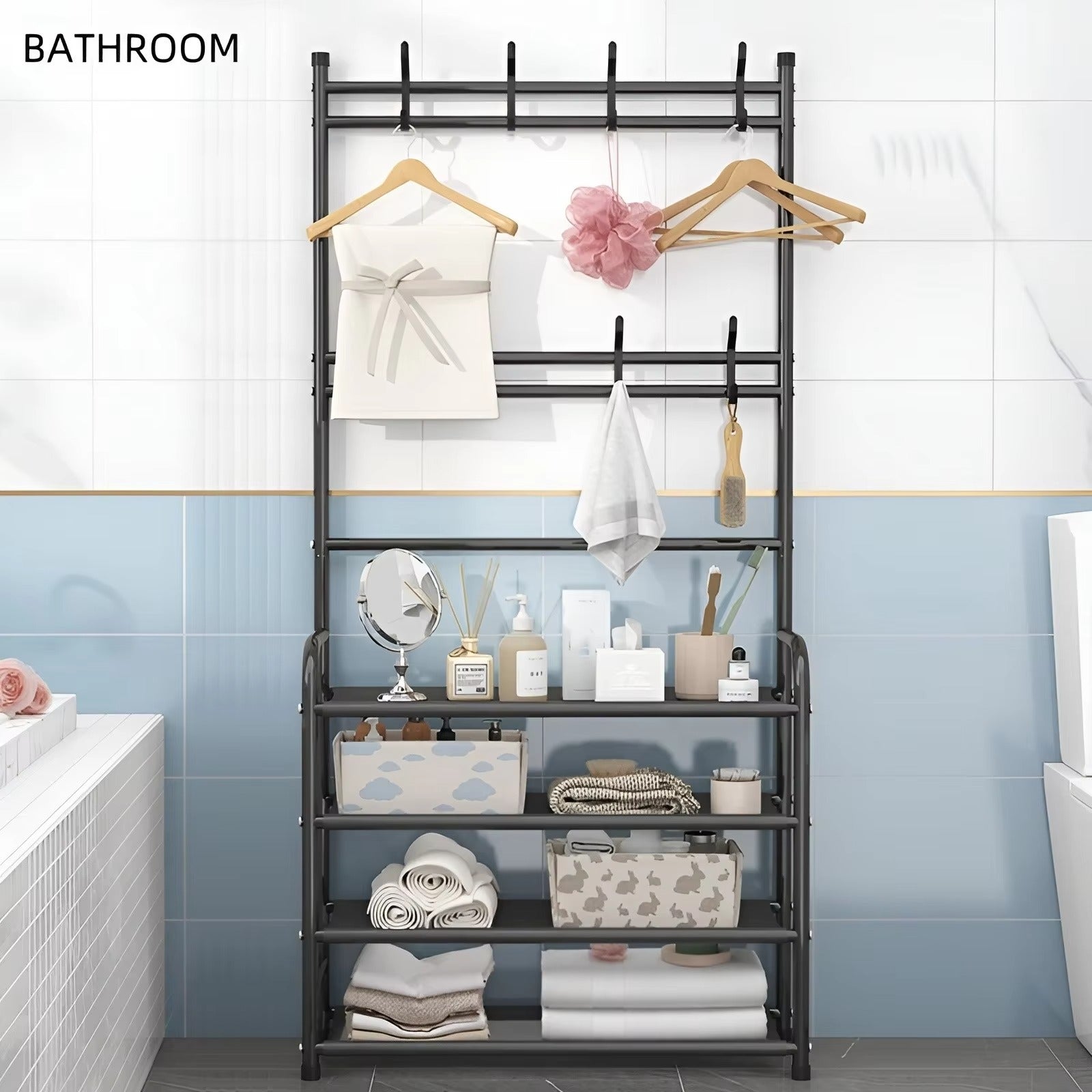 Clothes Hanger & Multi-Layer Shoe Storage Rack HOME & KITCHEN