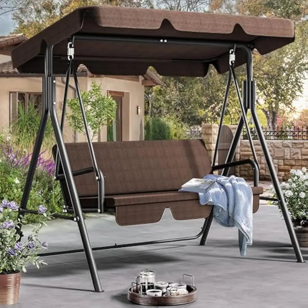 Adjustable Canopy Outside Swing Bench Solee Grow