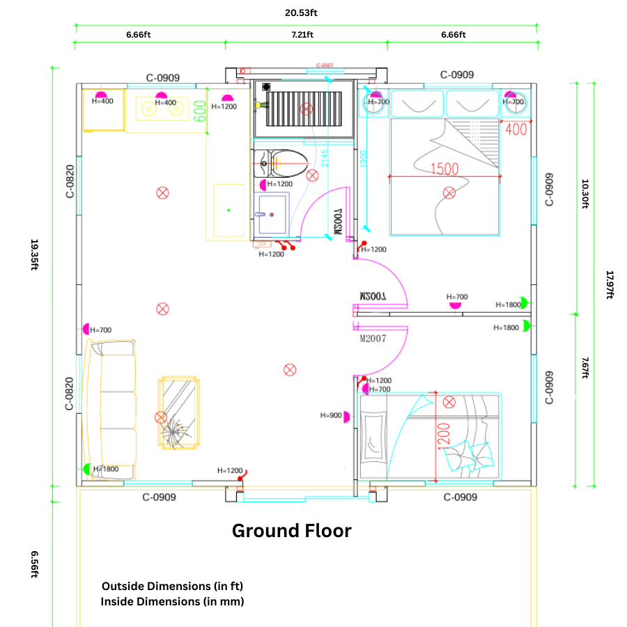 NMF 2 Story Tiny Home 800 sq ft (400 sq ft per floor) Hawme
