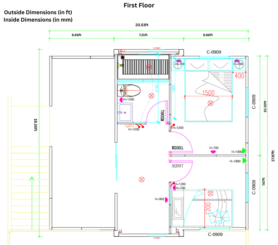 NMF 2 Story Tiny Home 800 sq ft (400 sq ft per floor) Hawme