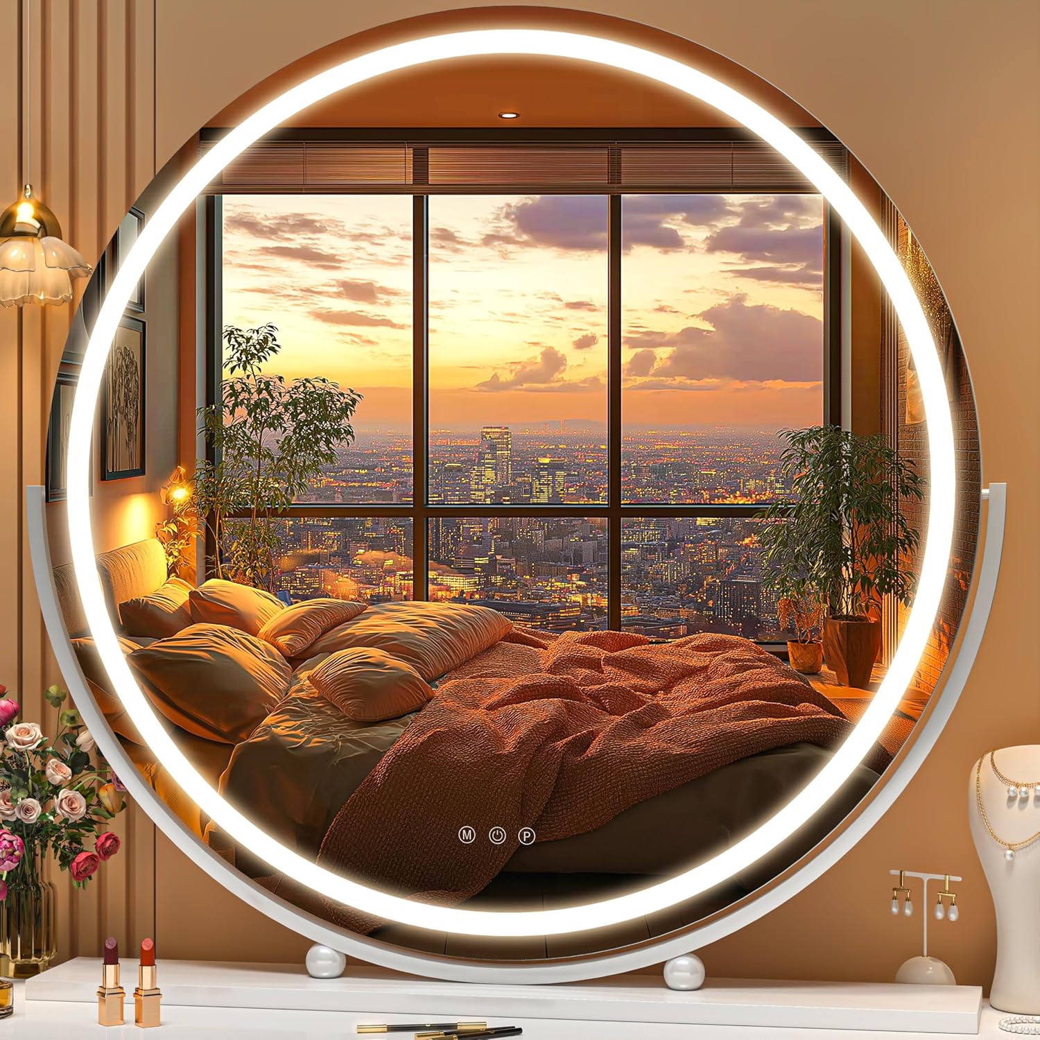Smart Touch LED Vanity Mirror with Lights HOME & KITCHEN