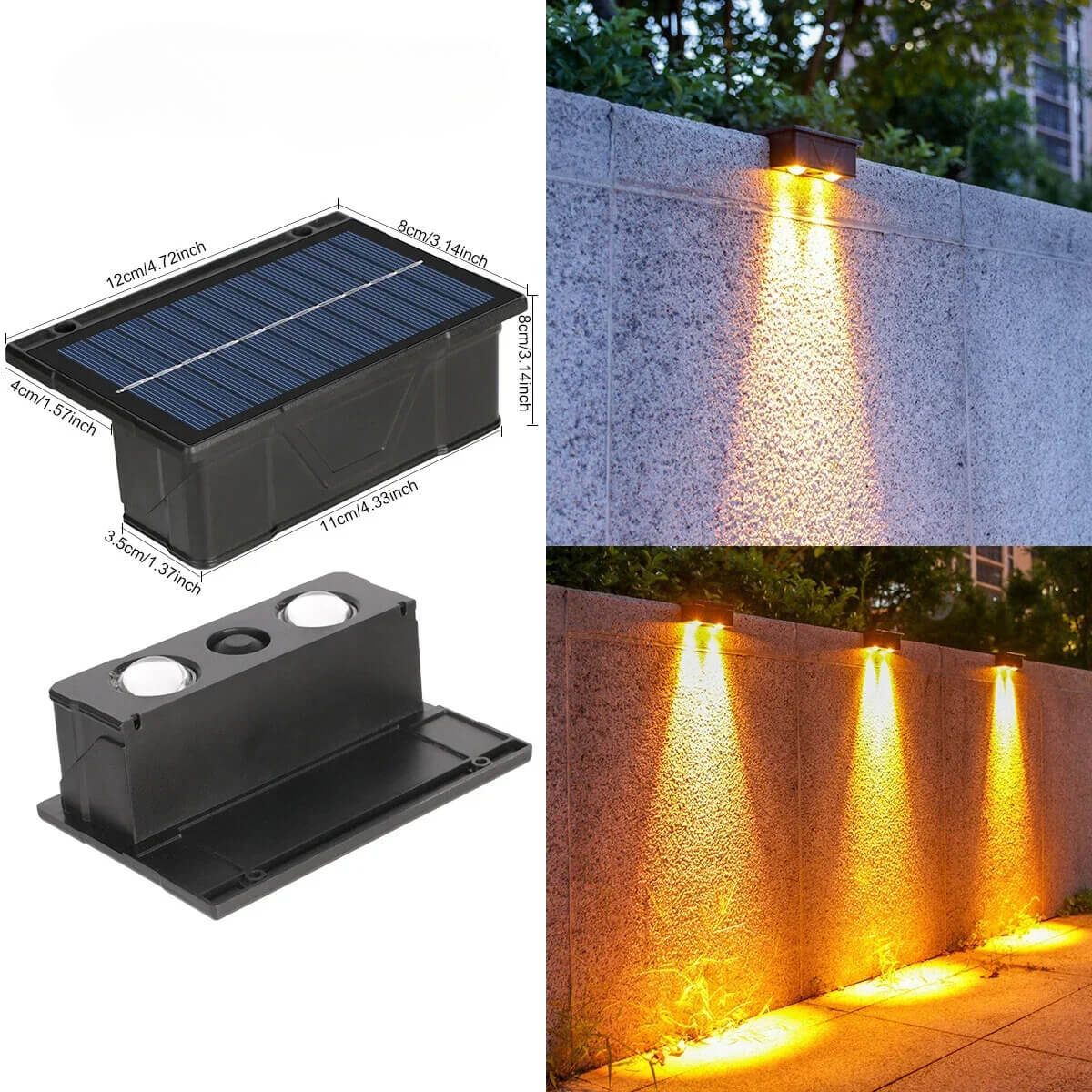 Double LED Solar Wall Lamp itoolmax