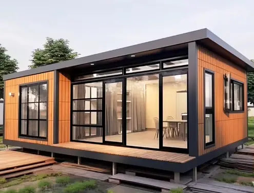 Mobile Tiny Prefab Modular House – Integrated Shipping Container Home for Indoor & Outdoor Use.