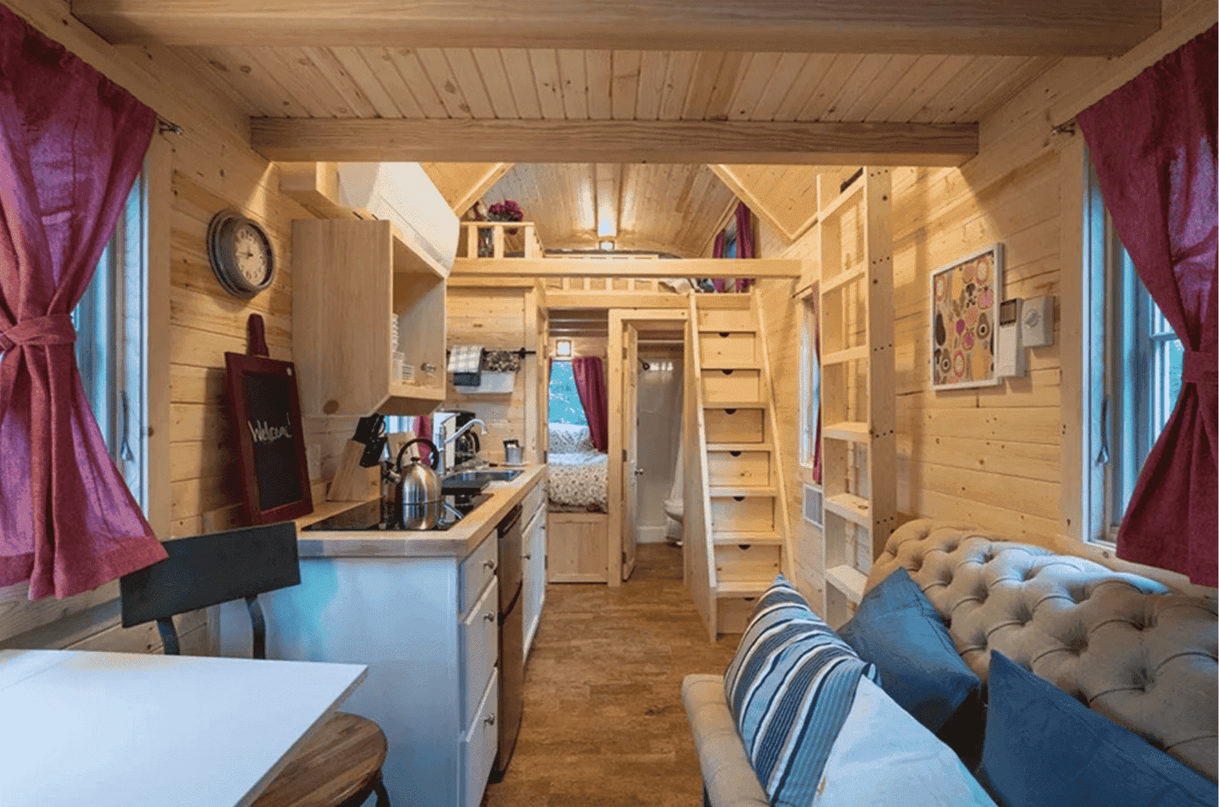 FVX-765 Tiny Mobile Home On Wheels With Bedroom, Bathroom & Kitchen (171 sq ft) Hawme