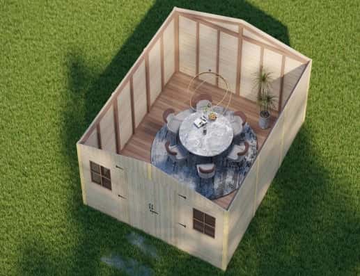 KLO-540 Log Cabin Kit (215 sq ft) Hawme