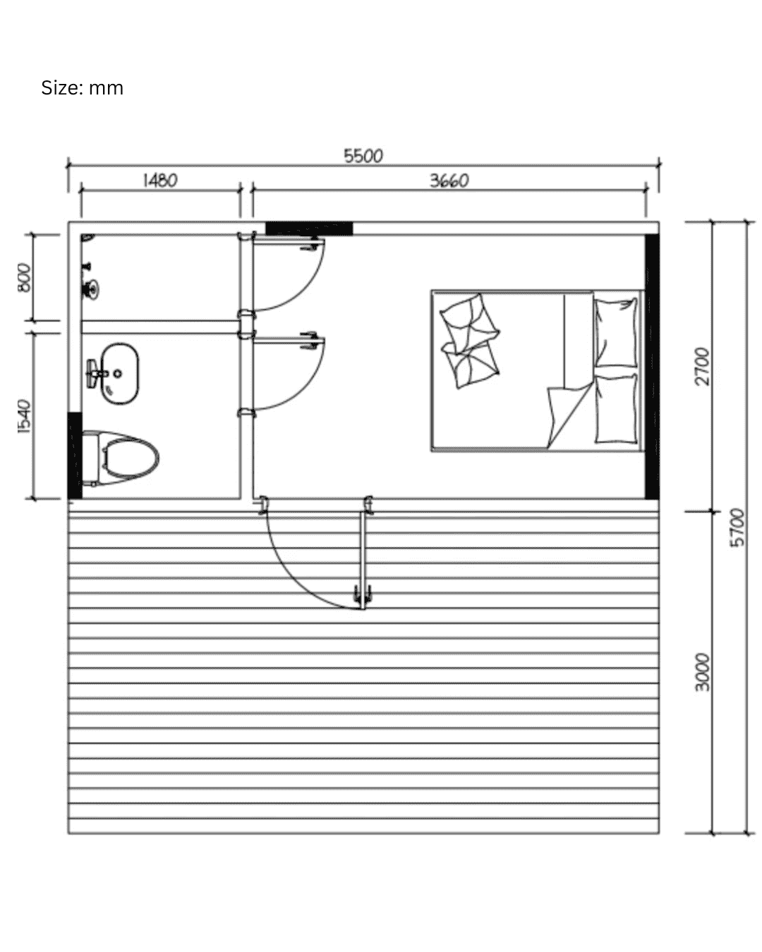 TKS-600 Small Cabin Kit Home (340 sq ft) Hawme