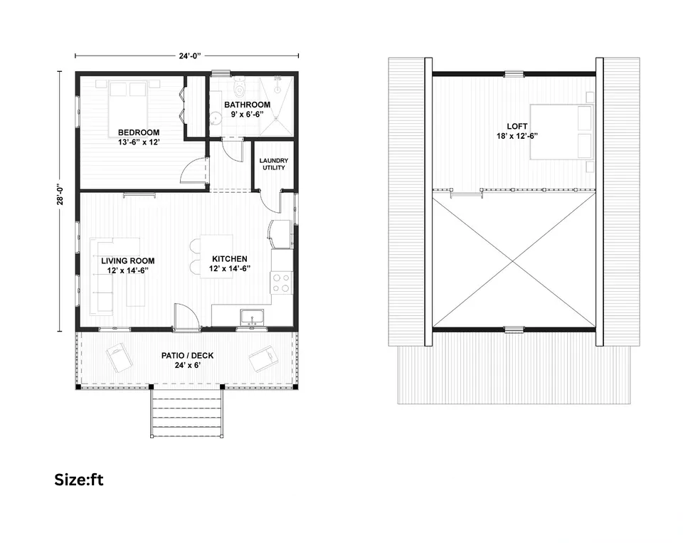 KLA-095 Kit Home With Bedroom, Bathroom & Kitchen (816 sq ft) Hawme