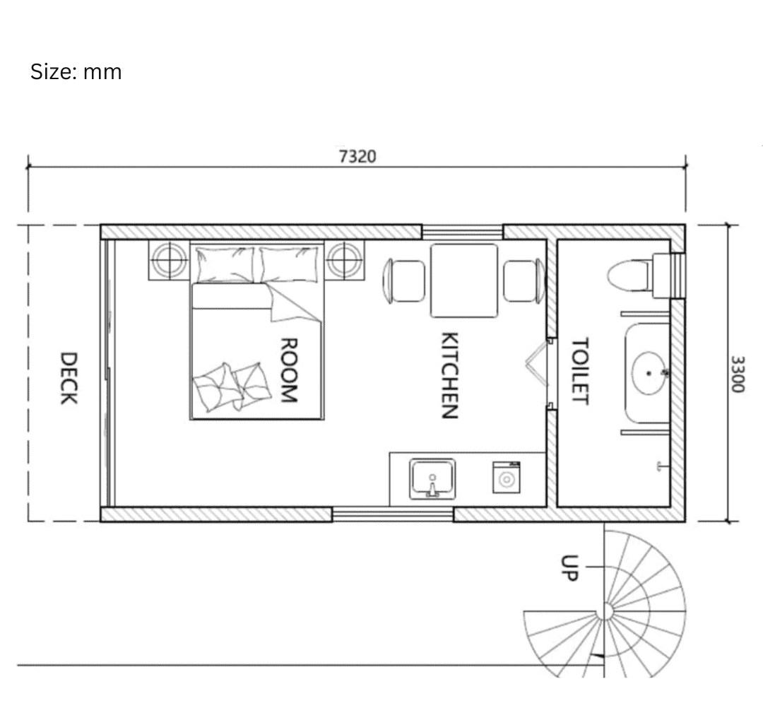 TS510 Tiny House For Backyard With Bathroom (260sqft) Hawme