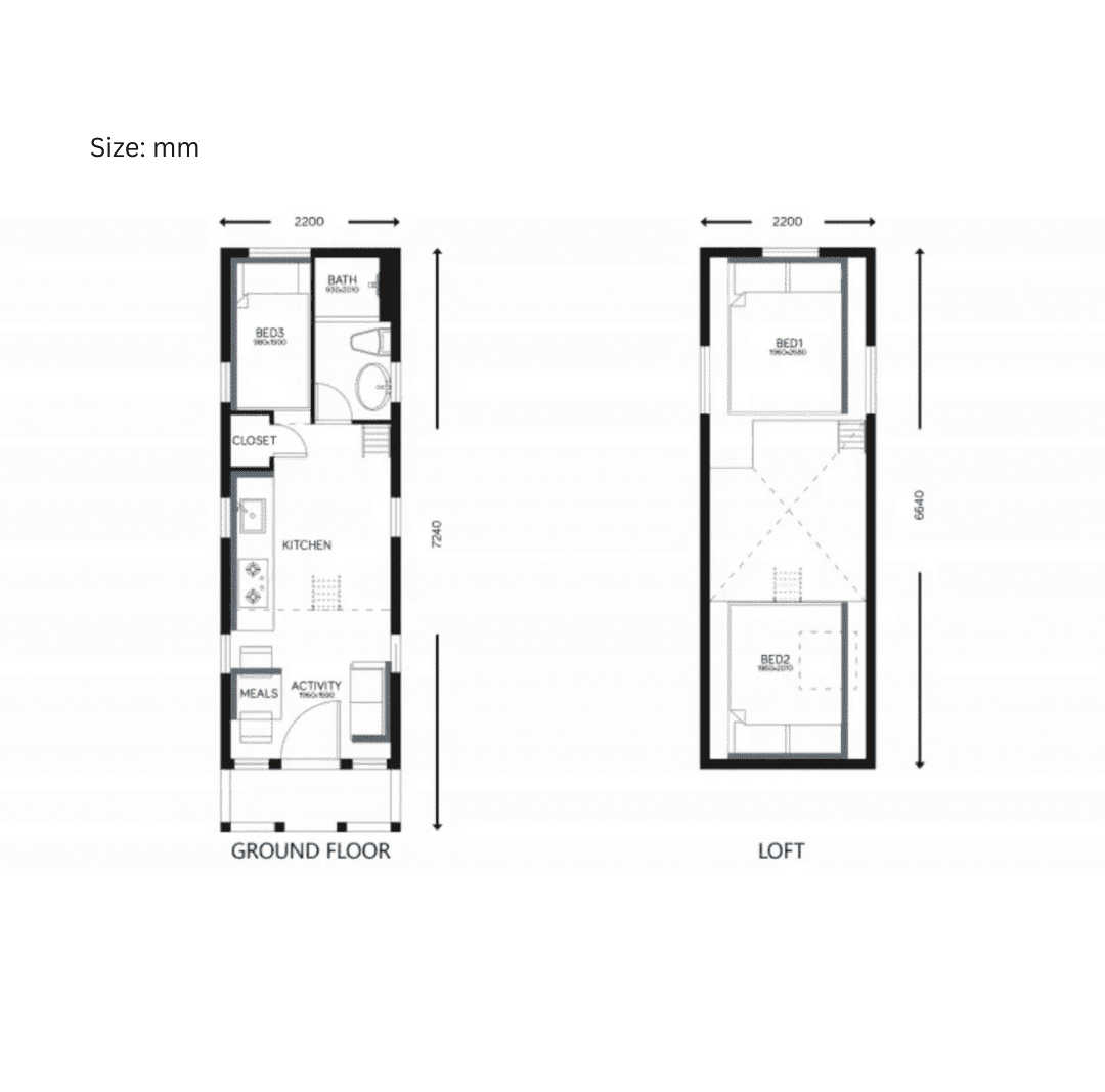 FVX-765 Tiny Mobile Home On Wheels With Bedroom, Bathroom & Kitchen (171 sq ft) Hawme