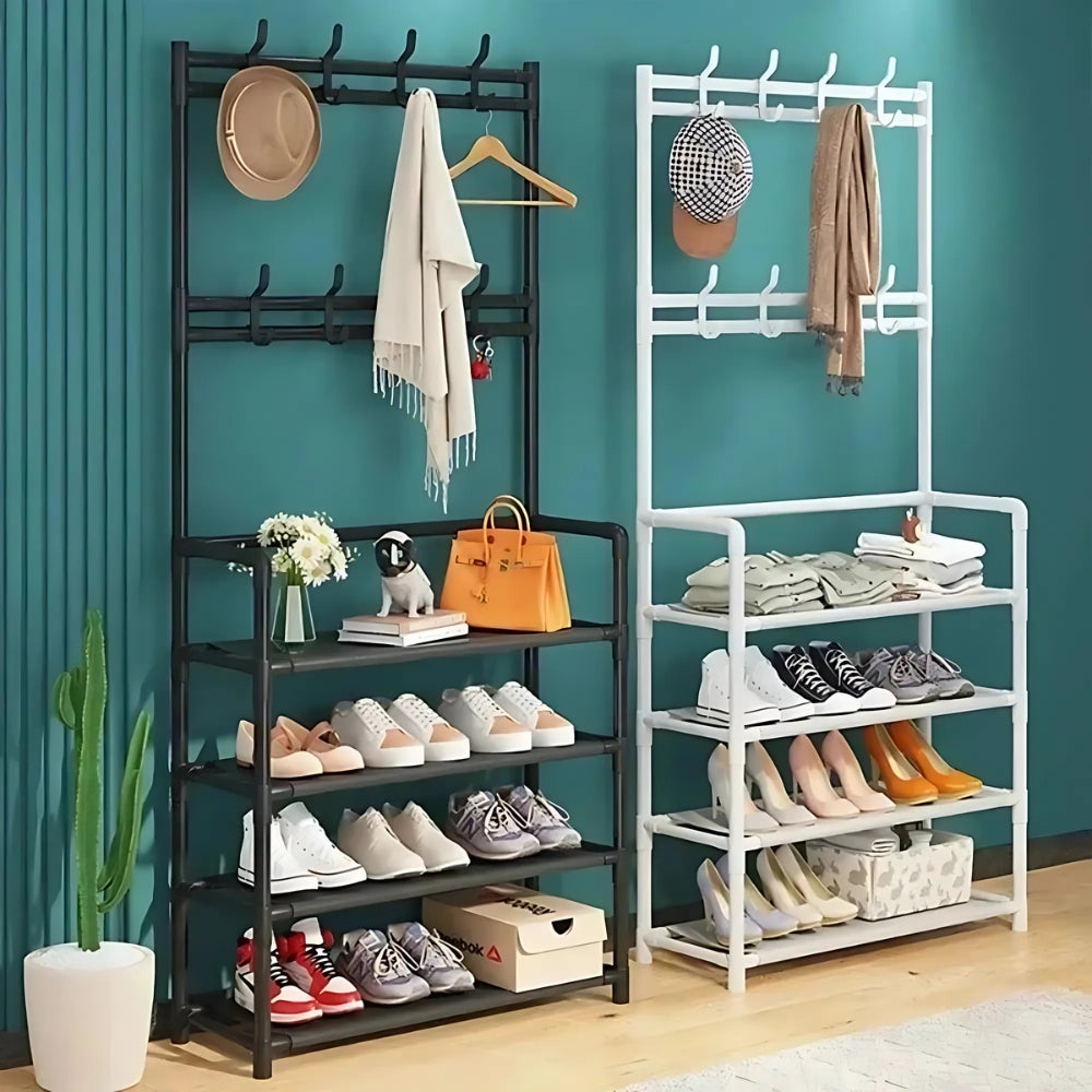 Clothes Hanger & Multi-Layer Shoe Storage Rack HOME & KITCHEN
