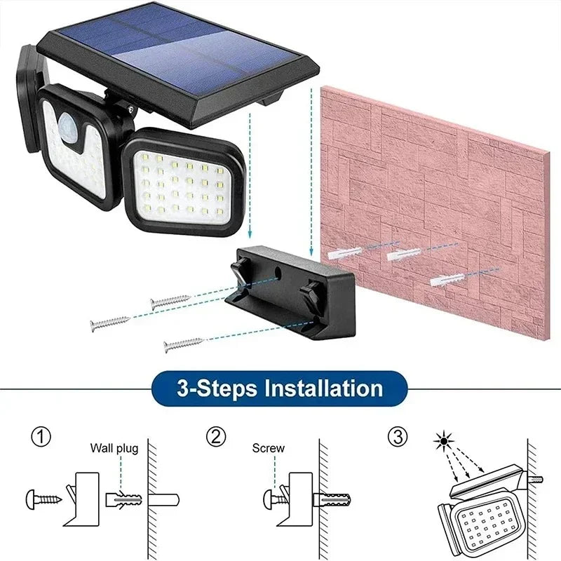 Upgraded Wide-Angle Solar Motion Sensor Light Swilli The Homestead Store