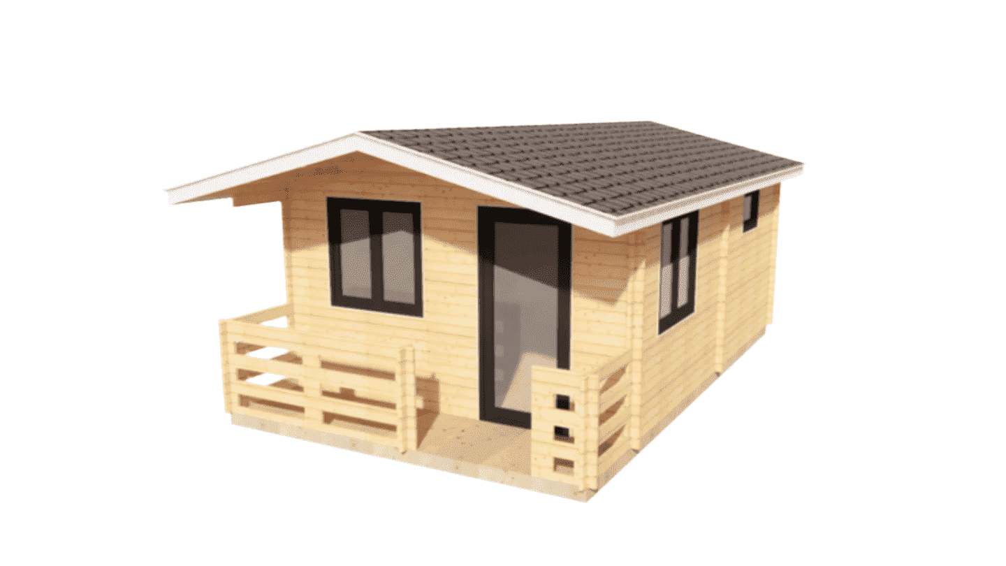 FGT-155 Small Cabin Kit With Bedroom, Bathroom and Kitchen (280sqft) Hawme