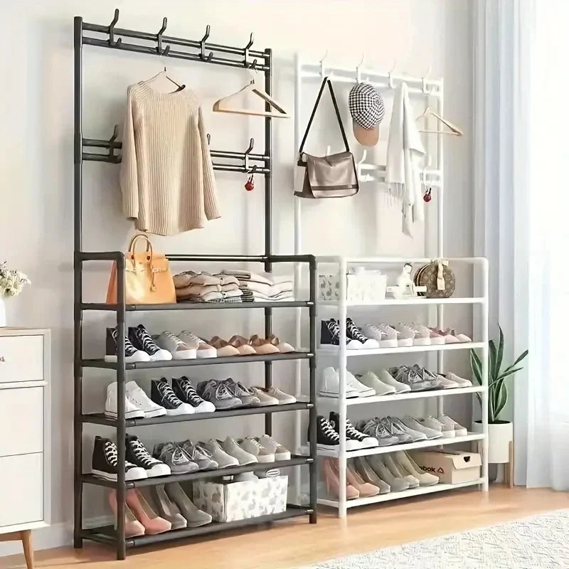 Multifunctional 5-Tier Shoe Rack and clothes hanger Solee Grow