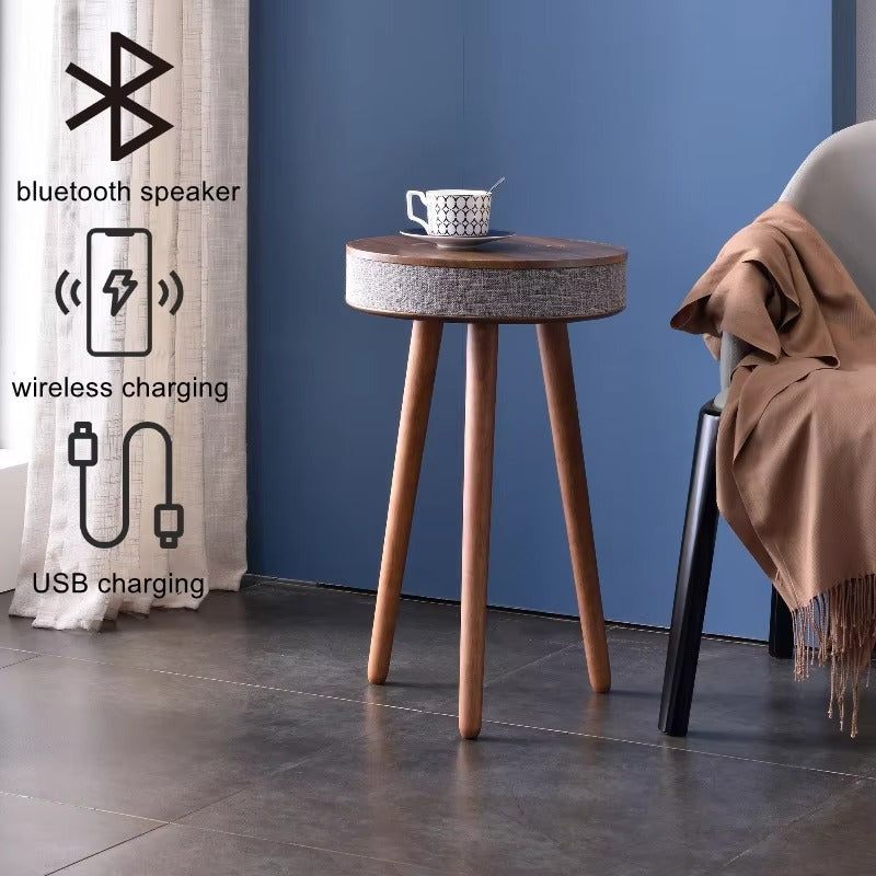 Home Theater HIFI Bluetooth Speaker Wireless Charging Subwoofer Small Round Table HOME & KITCHEN