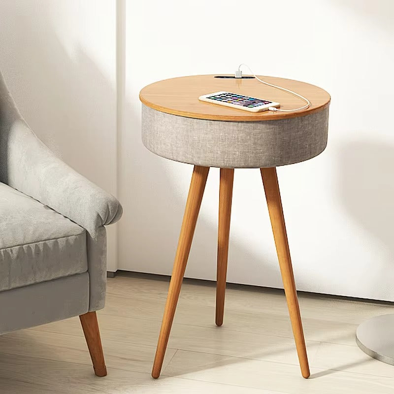 Home Theater HIFI Bluetooth Speaker Wireless Charging Subwoofer Small Round Table HOME & KITCHEN