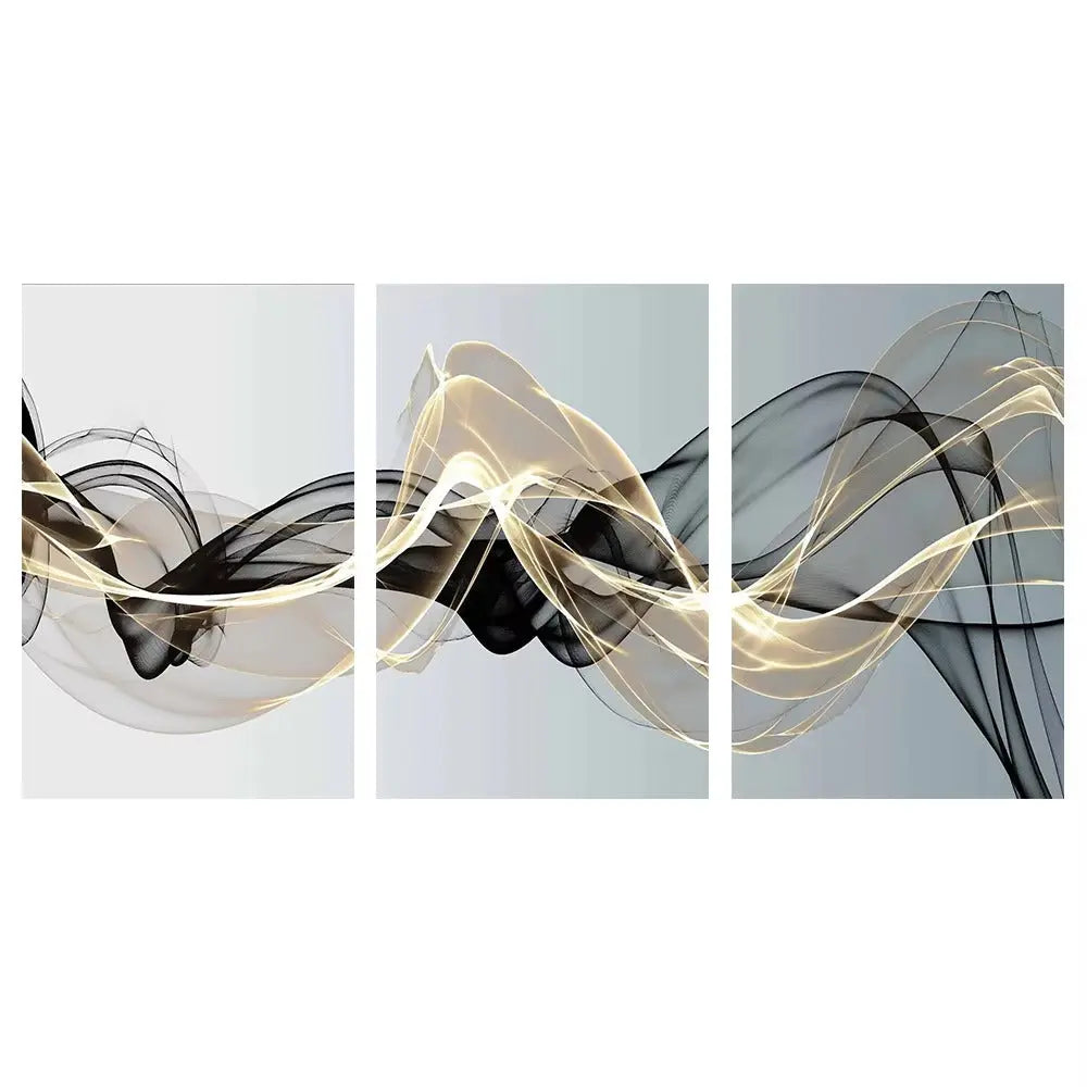 3 Pieces Nordic Luxury Ribbon Abstract Landscape Wall Art HOME & KITCHEN