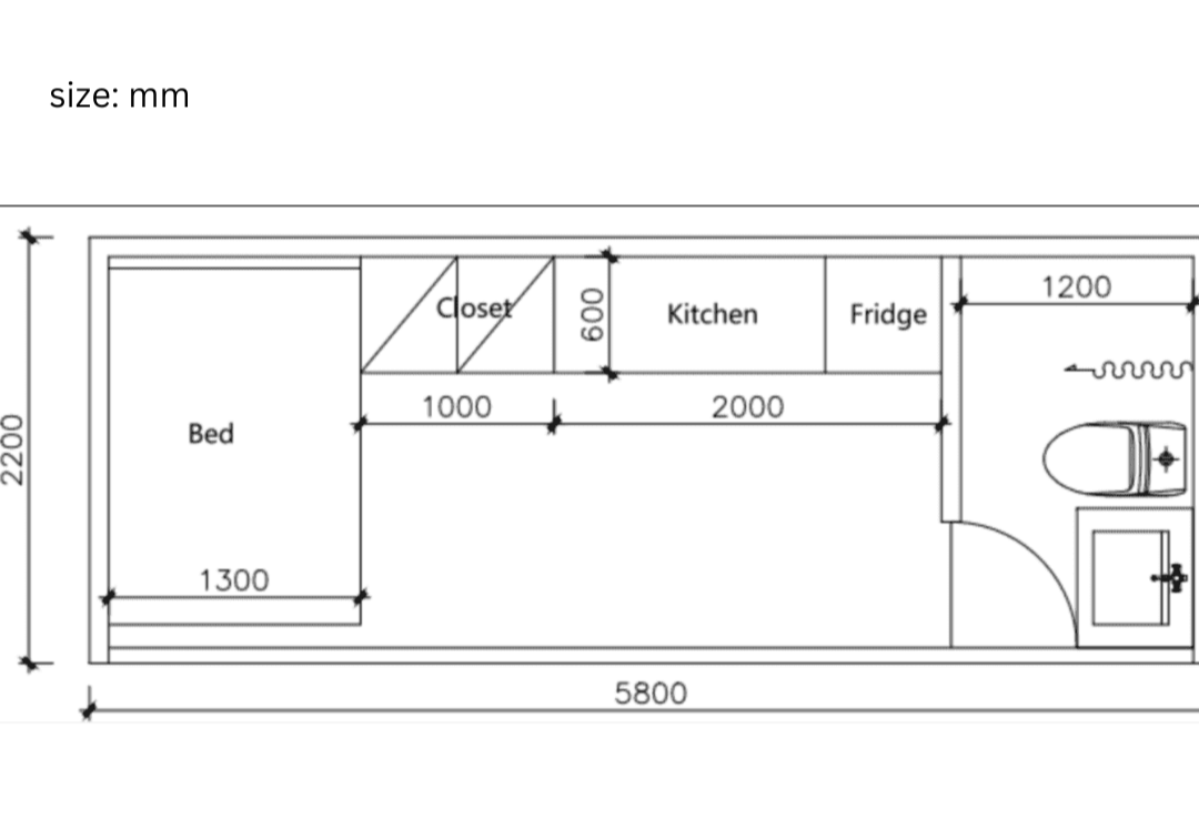 GW-160 Cabin with Bathroom And Kitchen (137sqft) Hawme