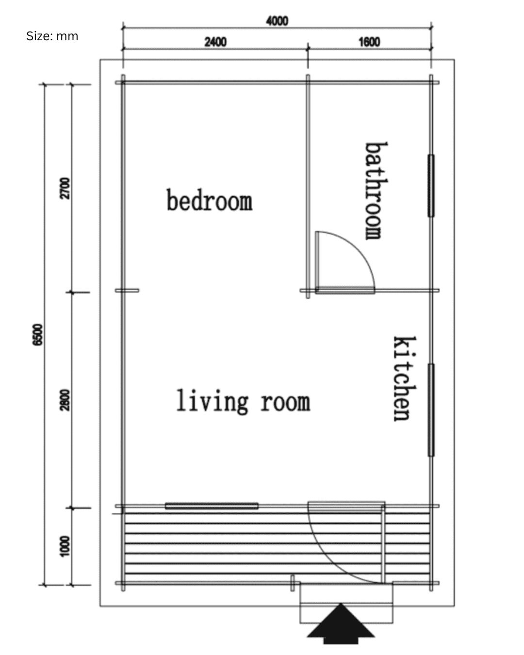FGT-155 Small Cabin Kit With Bedroom, Bathroom and Kitchen (280sqft) Hawme
