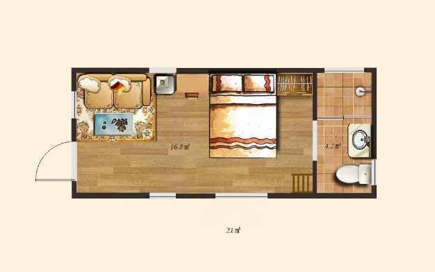 VDL-90 Tiny House With Bathroom (225sqft) Hawme